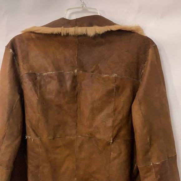 CACHE LEATHER LIGHT FUR LINED JACKET‎ SIZE M - Picture 4 of 8